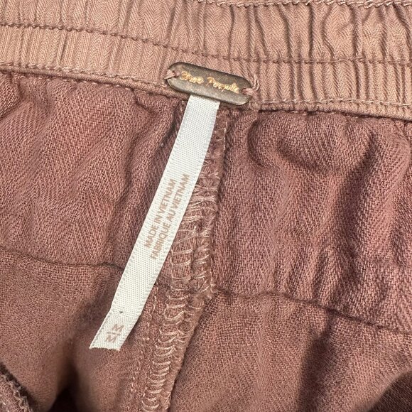 Free People Feelin Good Utility Linen & Cotton Blend Pants in Mauve - Medium - Picture 3 of 12